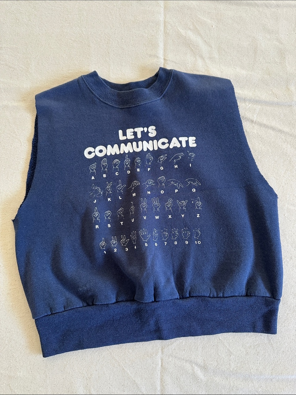 Vintage Hanes ASL Graphic Cut-off Crewneck Sweatshirt